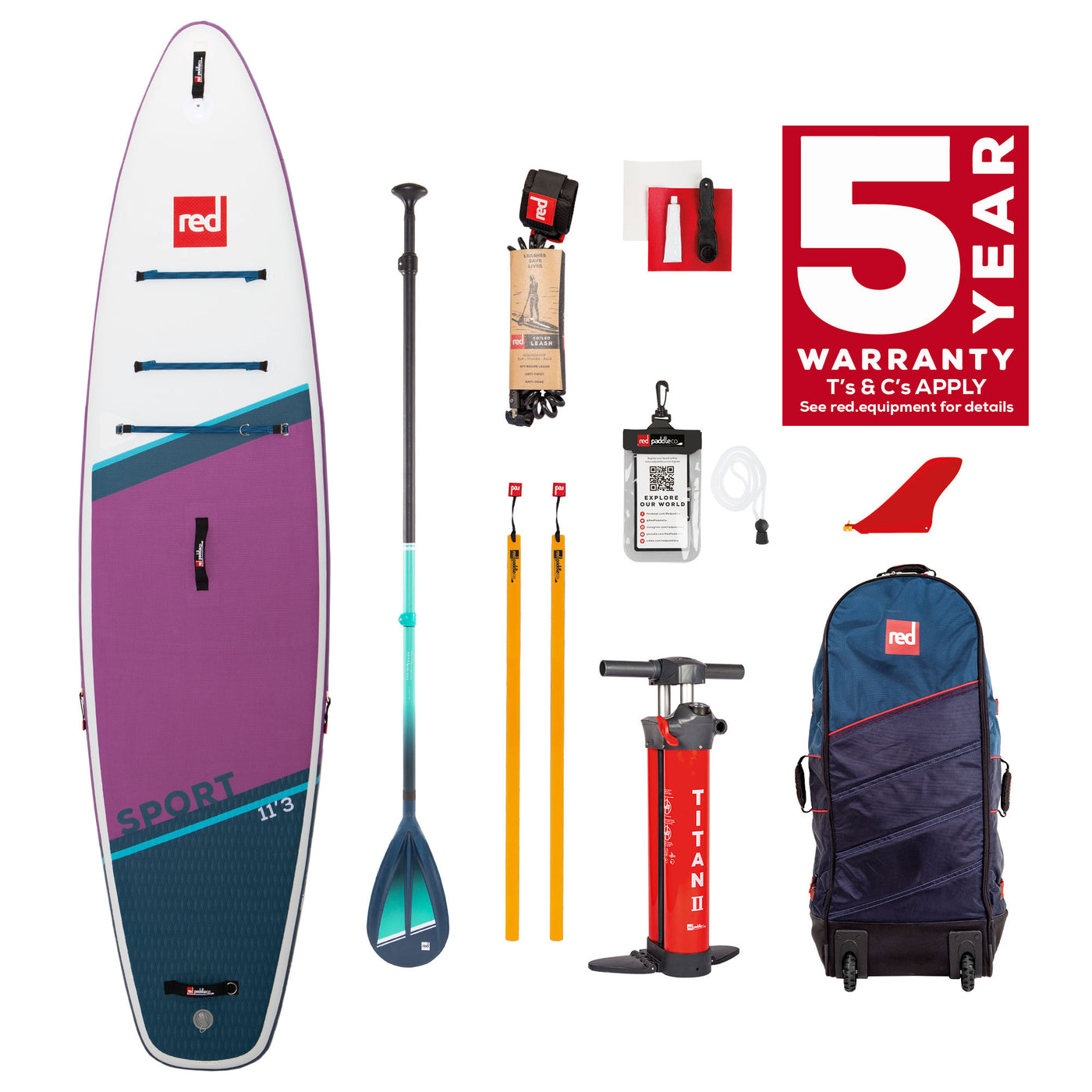 11'3" SPORT Purple Red Paddle Co Inflatable SUP